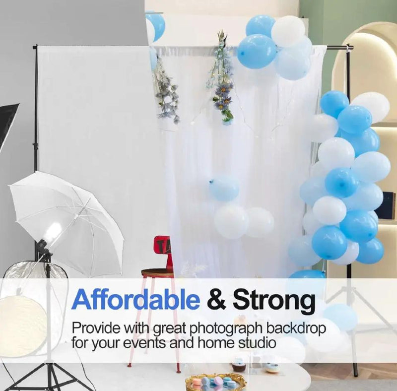 EMART Backdrop Stand 10x7ft(WxH) Photo Studio Adjustable Background Stand Support Kit with 2 Crossbars, 8 Backdrop Clamps, 2 Sandbags and Carrying Bag by Selzalot