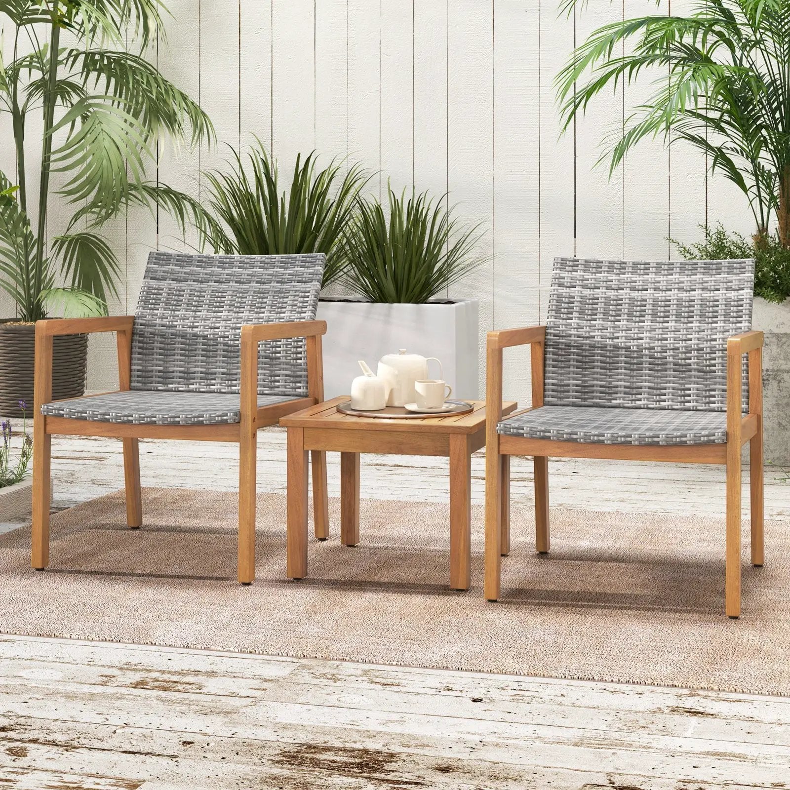 3 Pieces Patio Furniture Set with Chair by DirectDeals