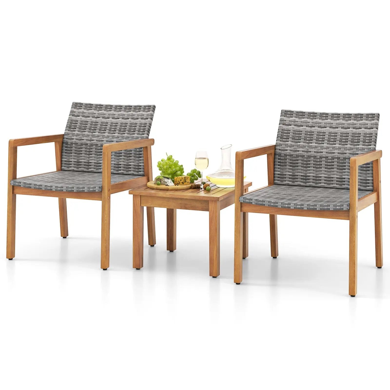 3 Pieces Patio Furniture Set with Chair by DirectDeals