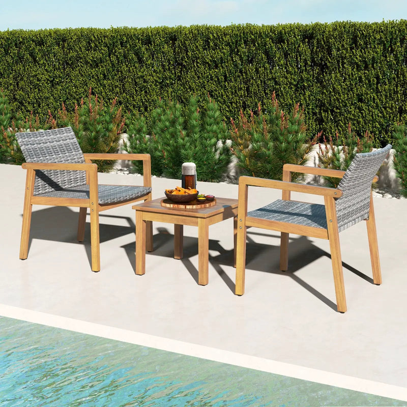 3 Pieces Patio Furniture Set with Chair by DirectDeals