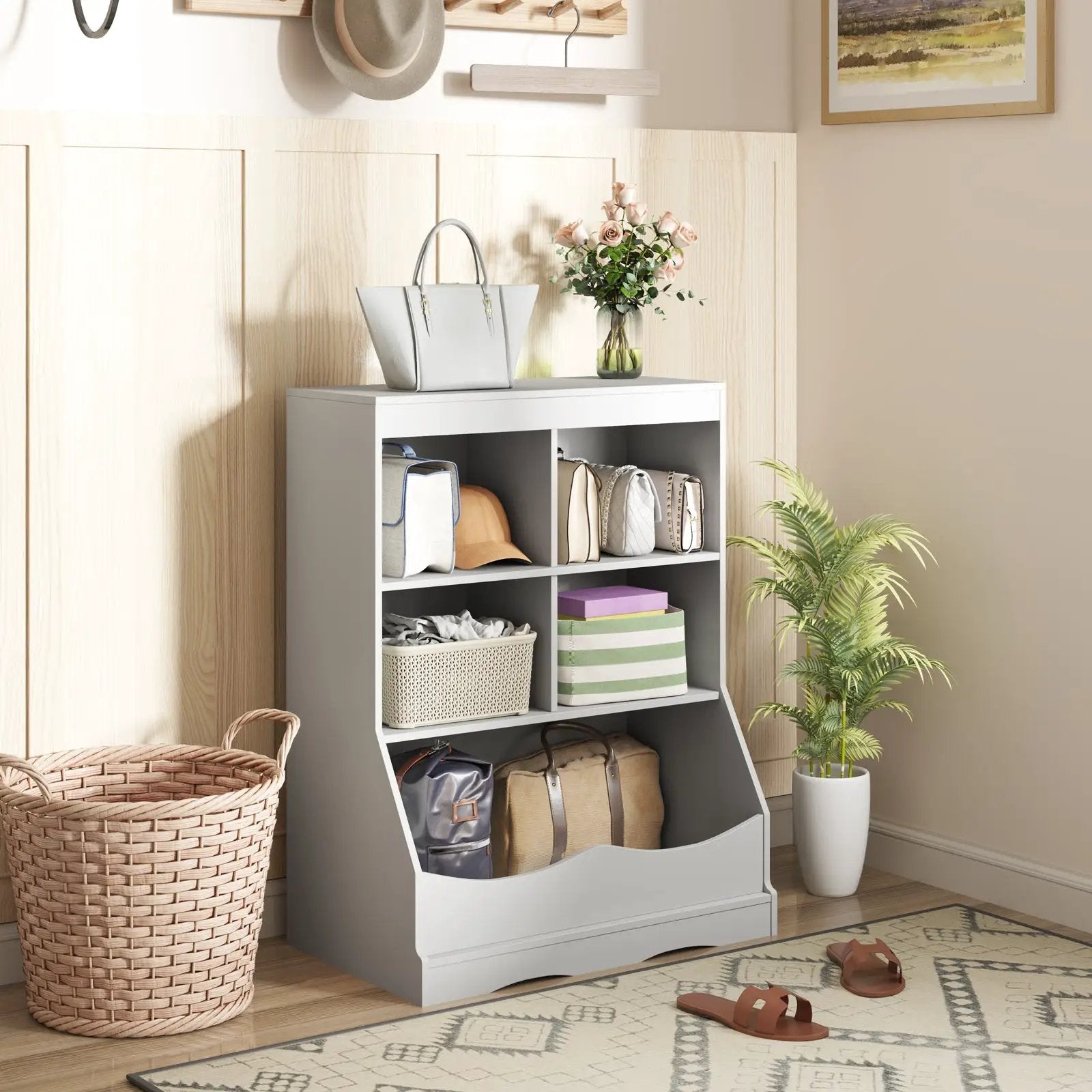 3-Tier Children's Multi-Functional Bookcase Toy Storage Bin Floor Cabinet by DirectDeals