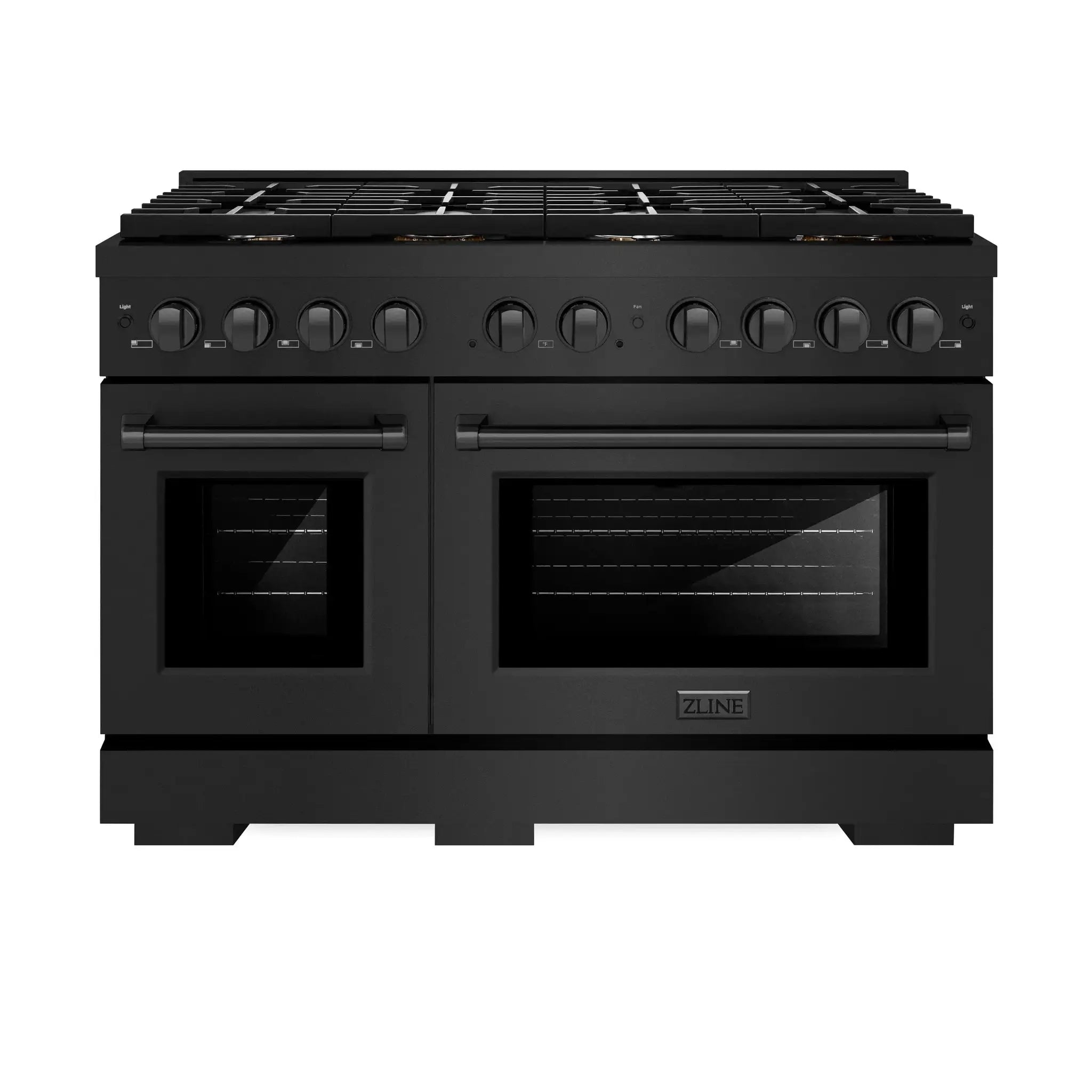 ZLINE 48"Paramount Dual Fuel Range Black Stainless Steel, Brass Burners SDRB-BR-48 by Farmhouse Kitchen and Bath
