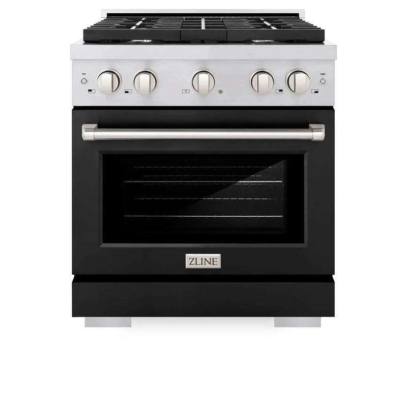ZLINE 30" Gas Range, Convection Gas Oven, Stainless Steel,Matte Black SGR-BLM-30 by Farmhouse Kitchen and Bath