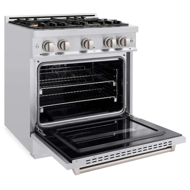 ZLINE 30" Dual Fuel Range, Gas Cooktop, Electric Convection Oven Stainless Steel, CDR-BR-30 by Farmhouse Kitchen and Bath