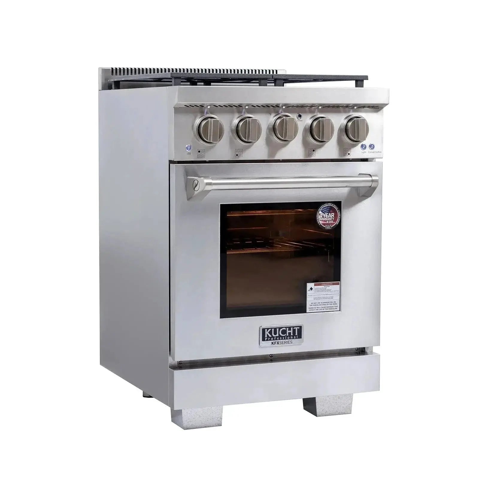 Kucht Professional 24" Liquid Propane Range Stainless Steel, True Simmer Burners, KFX2400X/LP-S by Farmhouse Kitchen and Bath