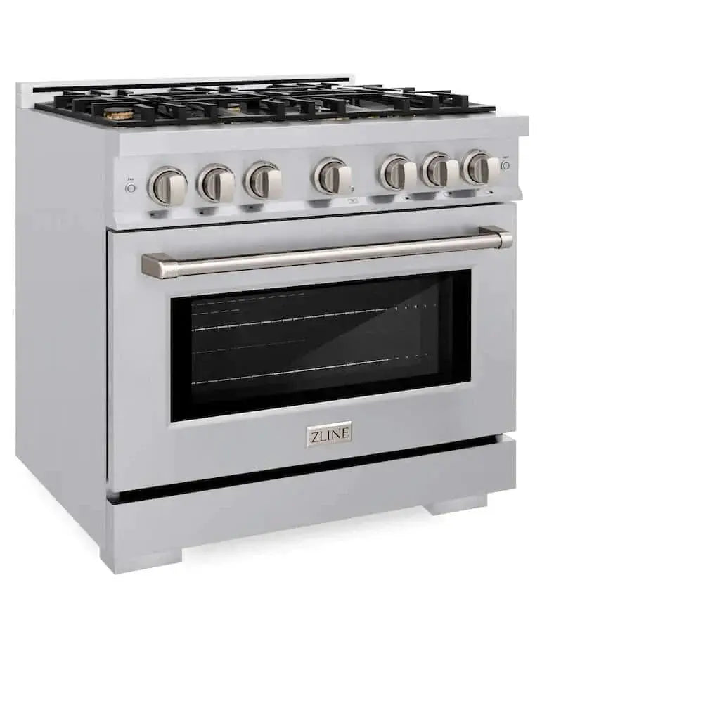 ZLINE 36" Select Gas Range Convection Gas Oven Stainless Steel Brass Burners HGR-BR-36 by Farmhouse Kitchen and Bath