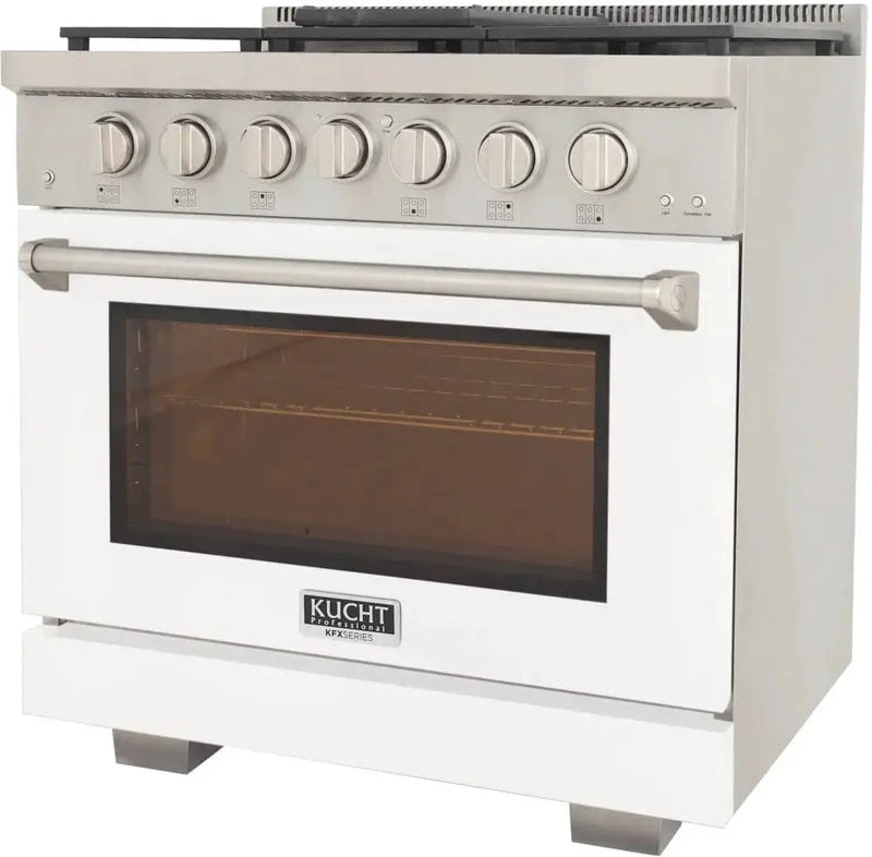 Kucht 36" Freestanding Professional Gas Range KFX3600X-W by Farmhouse Kitchen and Bath