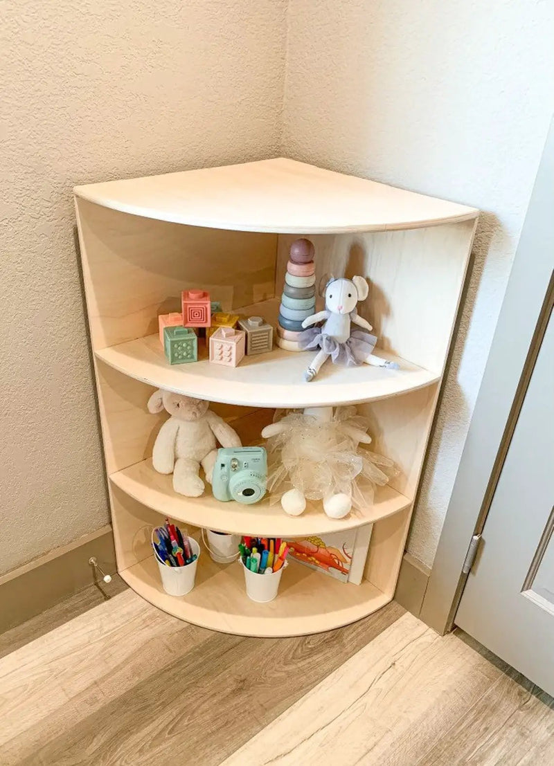 SCARLET- Corner Toy Shelf by Bush Acres