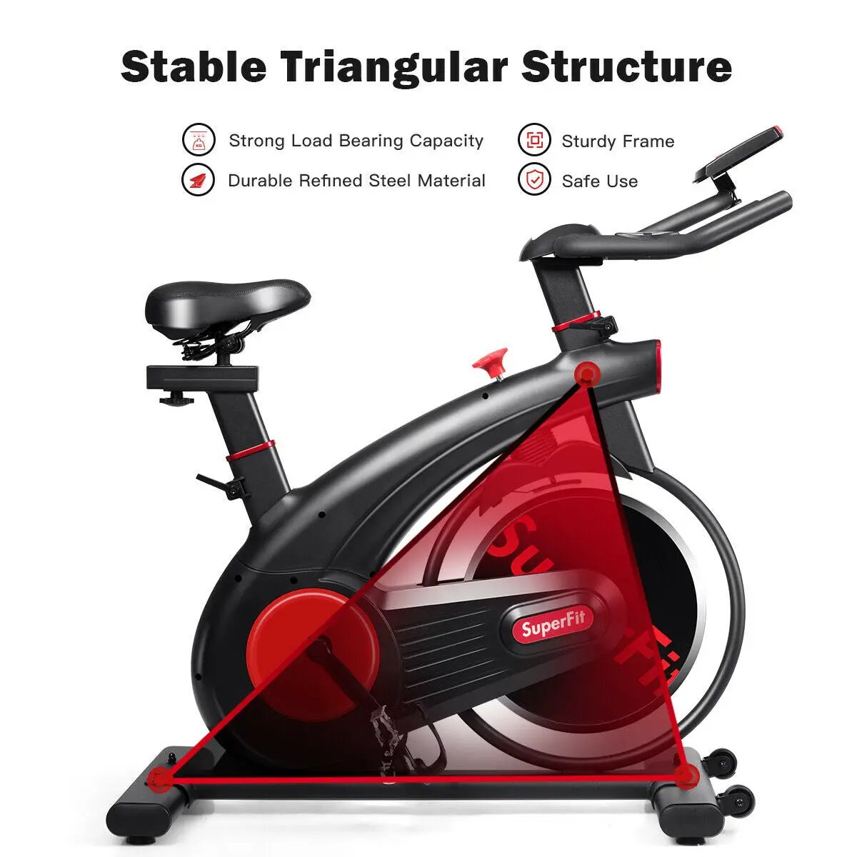 Stationary Exercise Bike Silent Belt with 20LBS Flywheel by DirectDeals