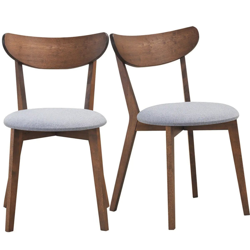 Set of 2 Dining Chairs Upholstered Curved Back Side by DirectDeals