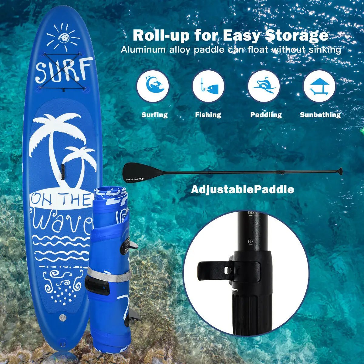 Inflatable & Adjustable Stand Up Paddle Board by DirectDeals