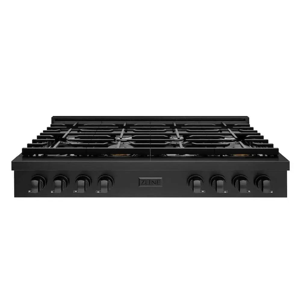 ZLINE 48" Paramount Gas Rangetop Black Stainless Steel SRTB-48 by Farmhouse Kitchen and Bath