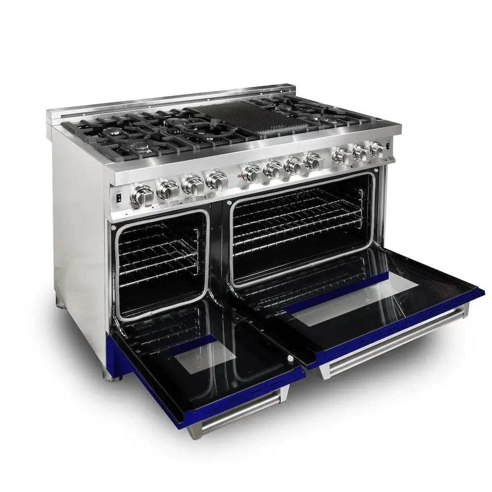 ZLINE 48" Bundle Range RA-48 & Range Hood KB-48, 2KP-RABGRH48 by Farmhouse Kitchen and Bath