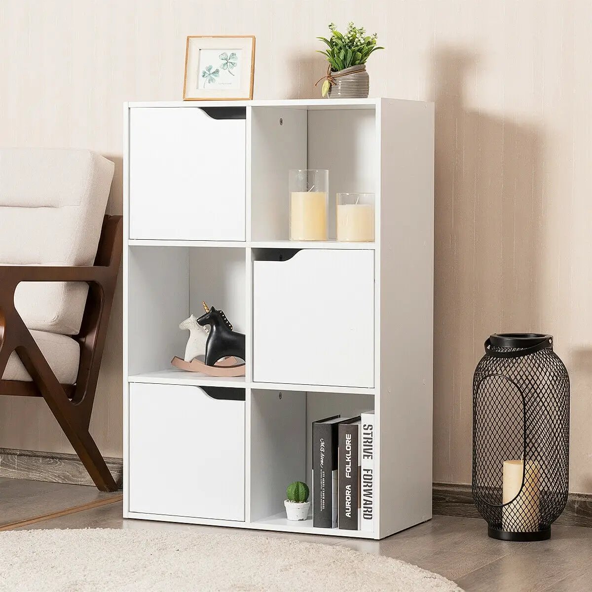 6 Cubes Wood Storage Shelves Organization by DirectDeals