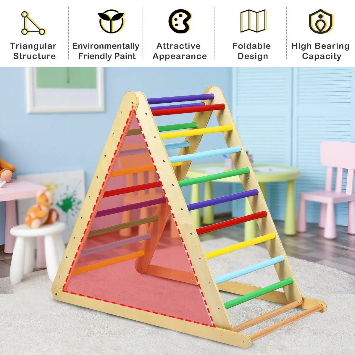 Foldable Wooden Climbing Triangle Indoor, photo 2 of 9