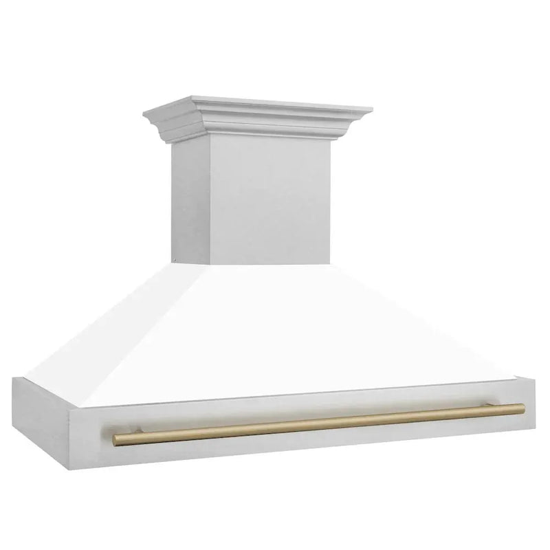 ZLINE 48" Autograph DuraSnow White Range Hood 8654SNZ-WM48-CB by Farmhouse Kitchen and Bath