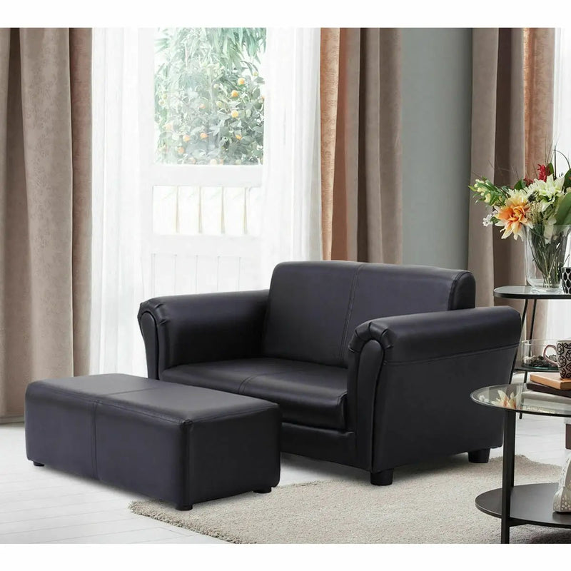 Soft Kids Double Sofa with Ottoman by DirectDeals