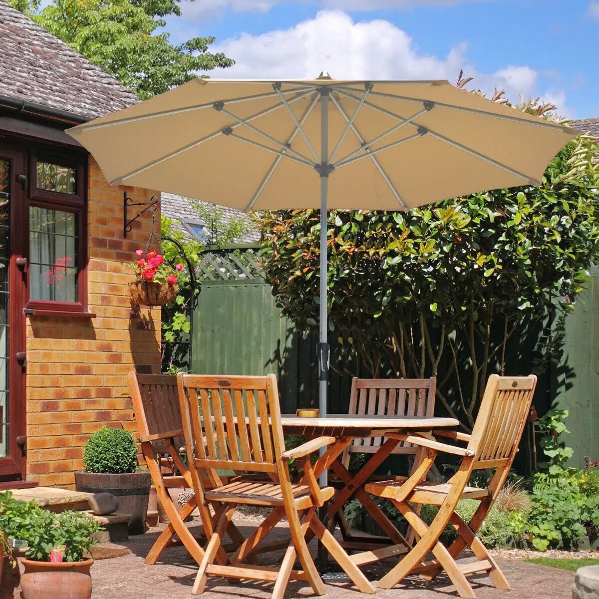 9 Feet Patio Outdoor Market Umbrella with Aluminum Pole without Weight Base, photo 2 of 17