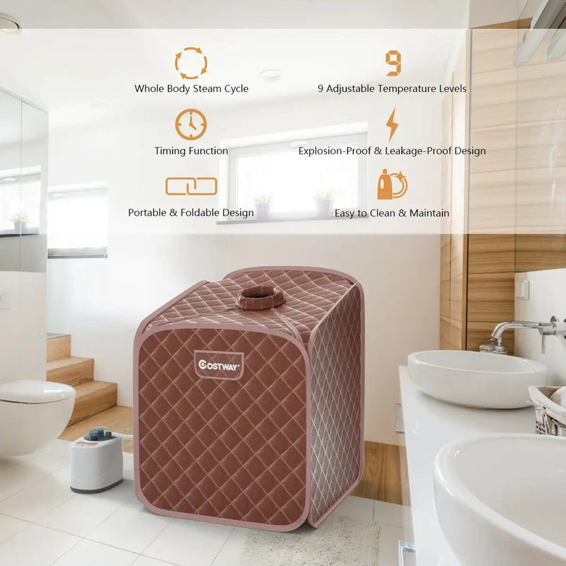 2L Portable Folding Steam Sauna Spa-Coffee by DirectDeals