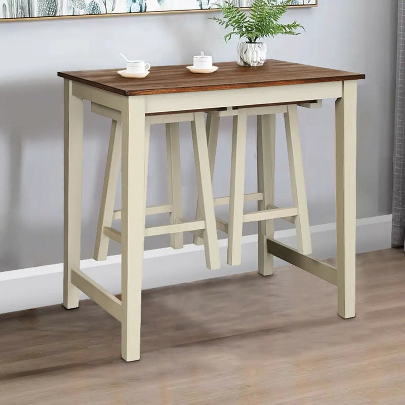 Counter Height Pub Table with 2 Saddle Bar Stools by DirectDeals