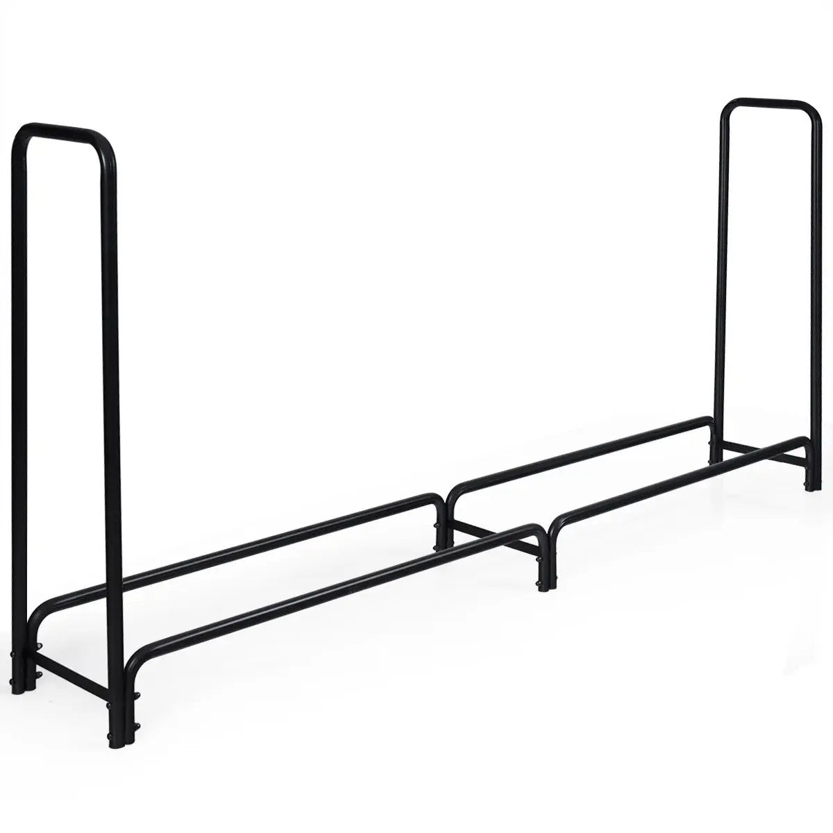 8 Feet Outdoor Steel Firewood Log Rack by DirectDeals
