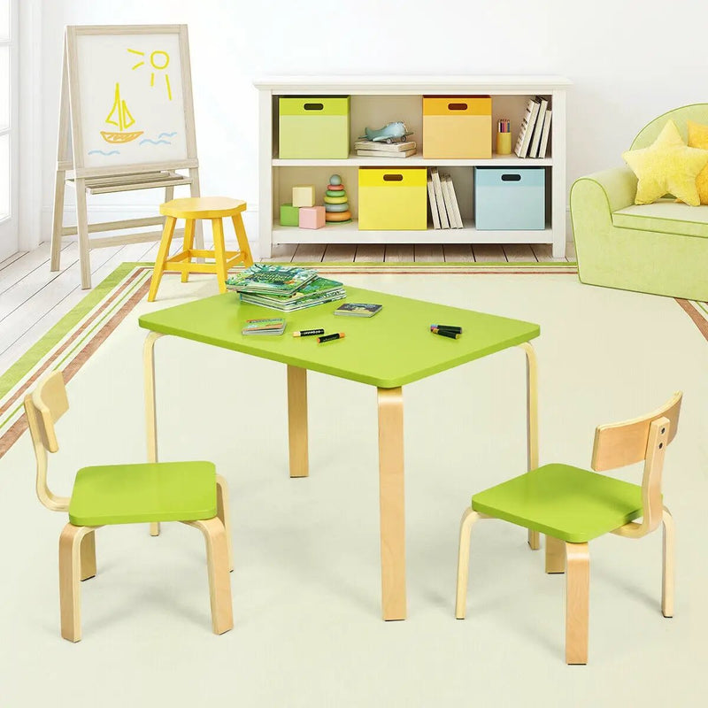 3 Piece Kids Wooden Activity Table and 2 Chairs Set by DirectDeals
