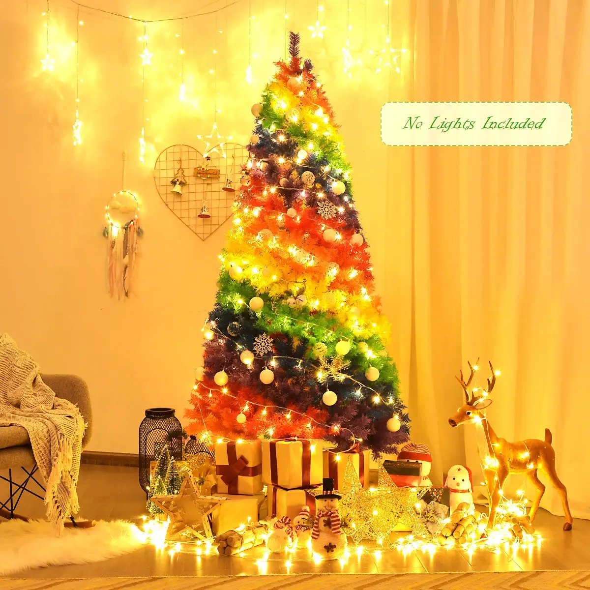 7 Feet Artificial Hinged Traditional Christmas Tree with Metal Stand by DirectDeals