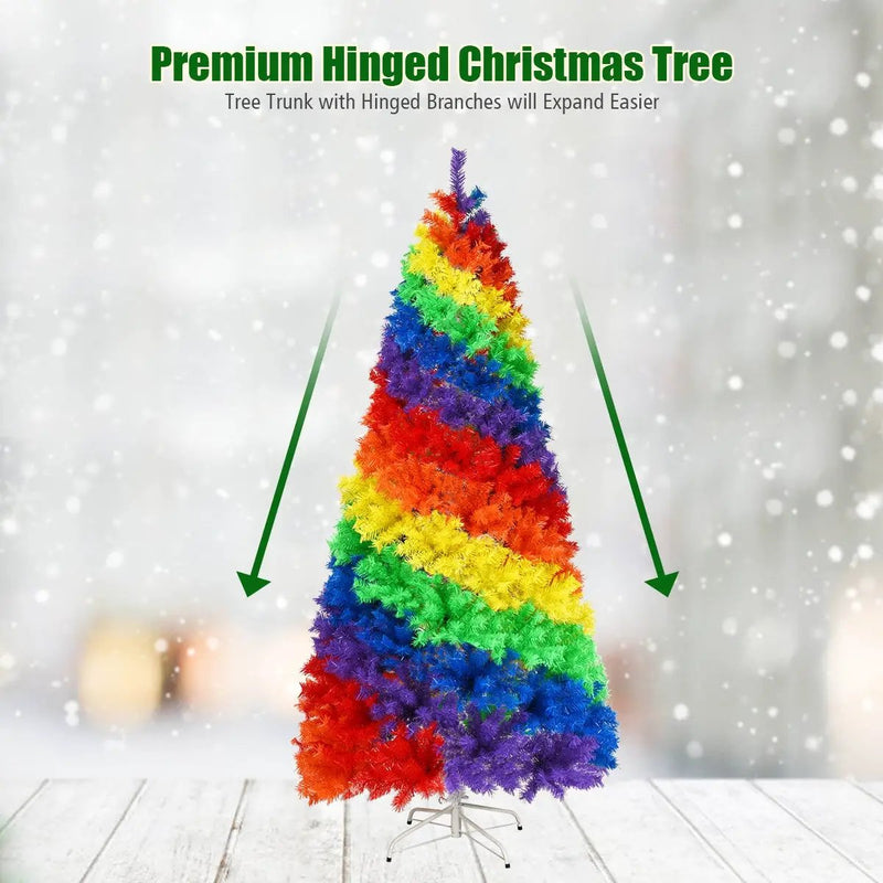 7 Feet Artificial Hinged Traditional Christmas Tree with Metal Stand by DirectDeals