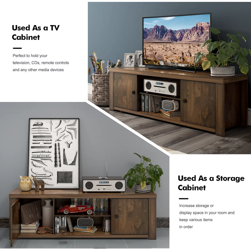 Classic Style TV Console Cabinet for 65-Inch TV with 2 Cable Management Holes by DirectDeals