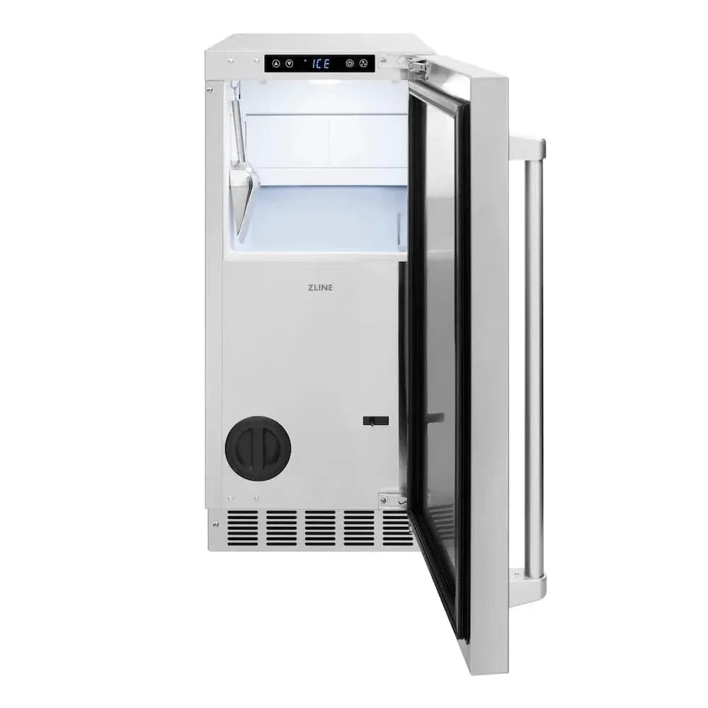 ZLINE 15" Touchstone Gourmet Ice Maker Drain Pump Stainless Steel Door IGMD-ST-15 by Farmhouse Kitchen and Bath