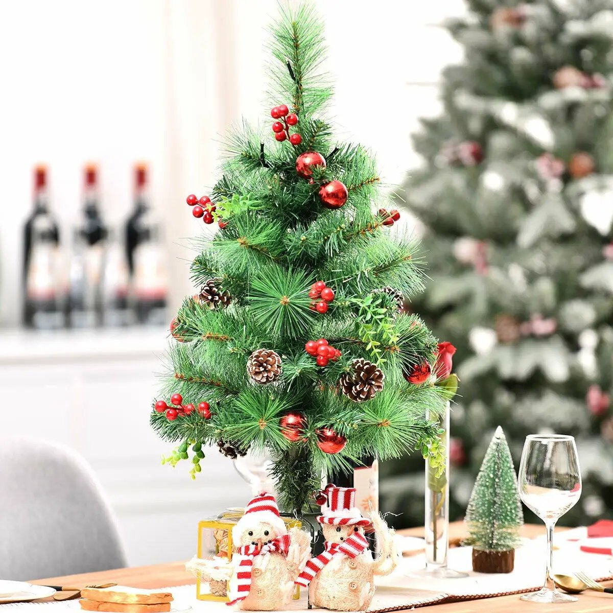 Set of 2 29 Inch Battery Powered Pre-lit Pathway Holiday Christmas Trees by DirectDeals