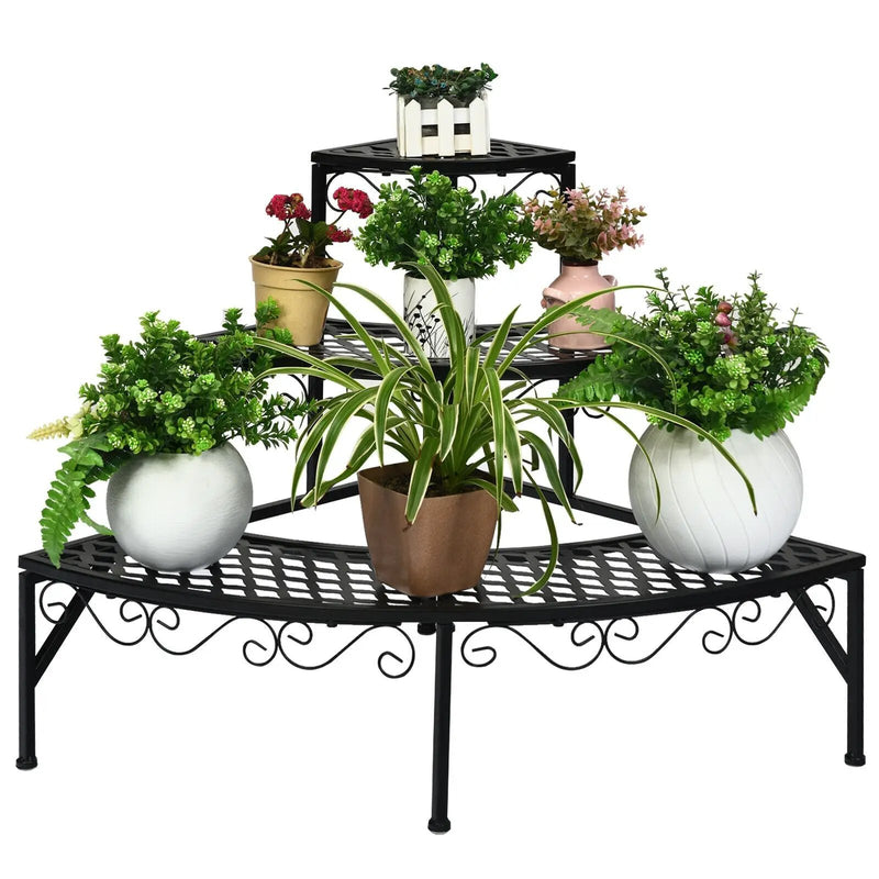 3 Tier Metal Corner Plant Display Rack by DirectDeals