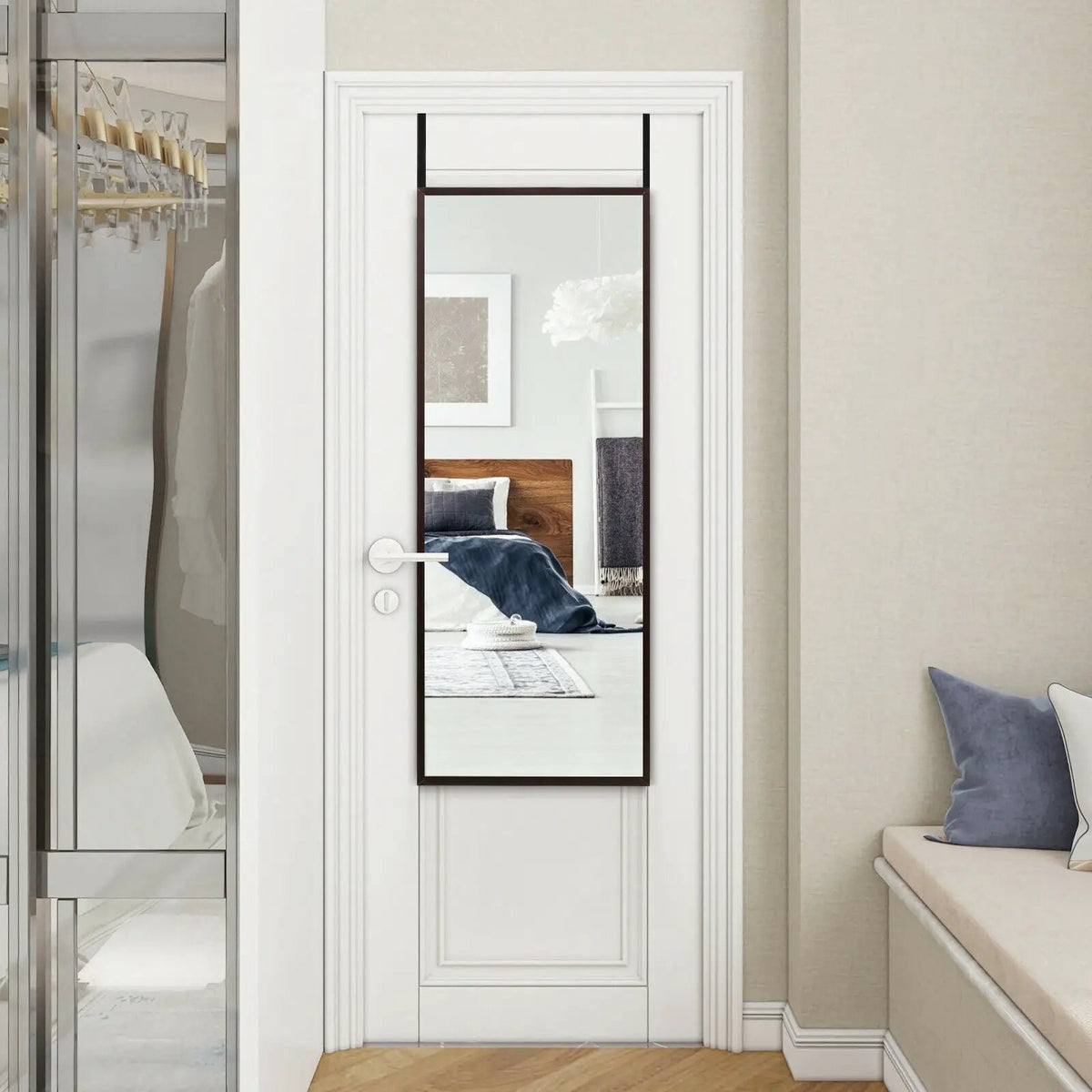 Full Length Metal Door Mirror with Adjustable Hook, photo 2 of 24