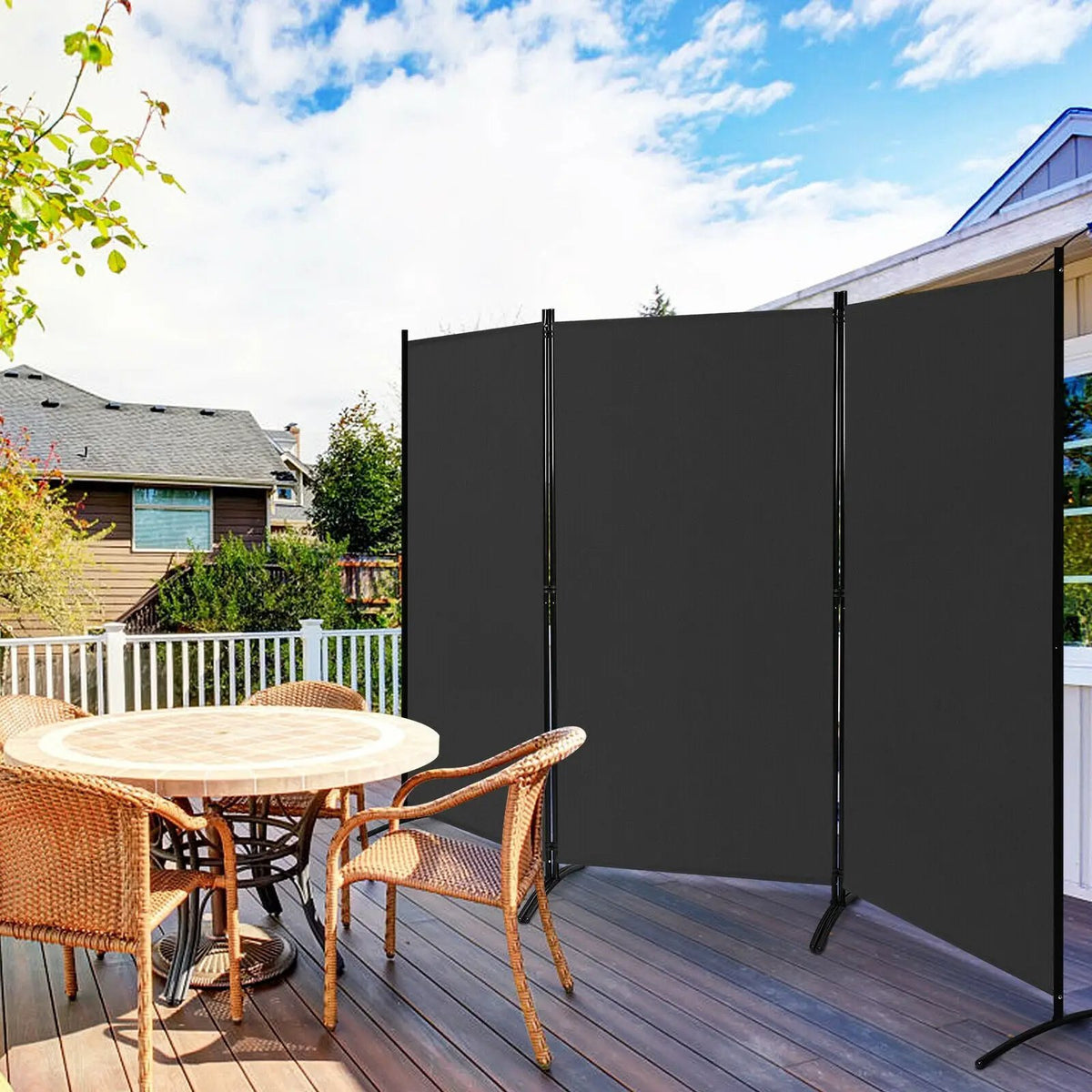 6 Feet 3 Panel Room Divider with Durable Hinges Steel Base, photo 7 of 11