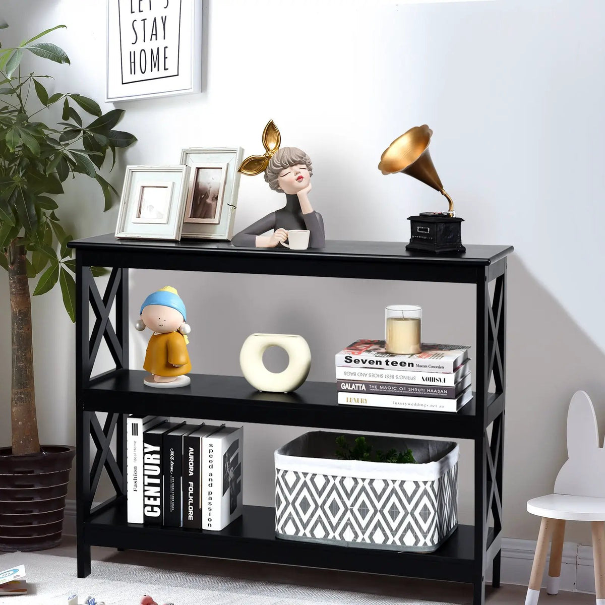 3-Tier Console X-Design Sofa Side Accent Table, photo 2 of 24