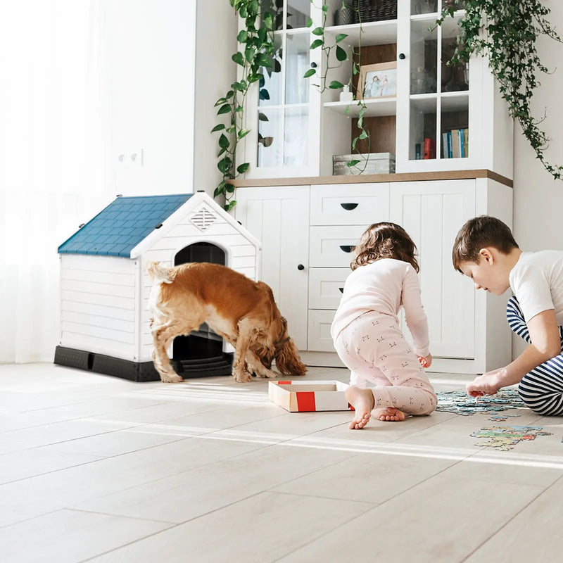 Indoor/Outdoor Waterproof Plastic Dog House Pet Puppy Shelter by DirectDeals