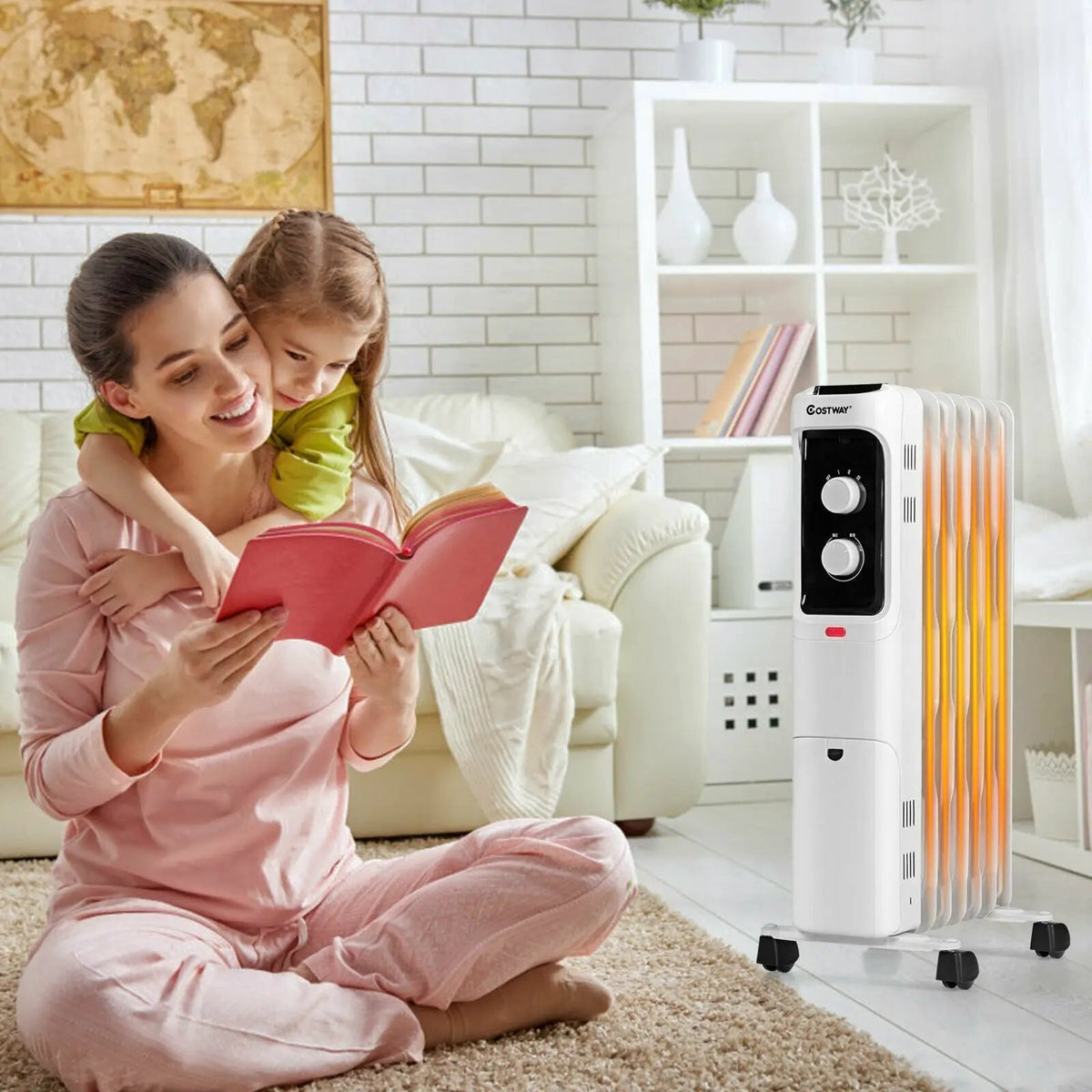 1500W Oil Filled Portable Radiator Space Heater with Adjustable Thermostat, photo 14 of 16