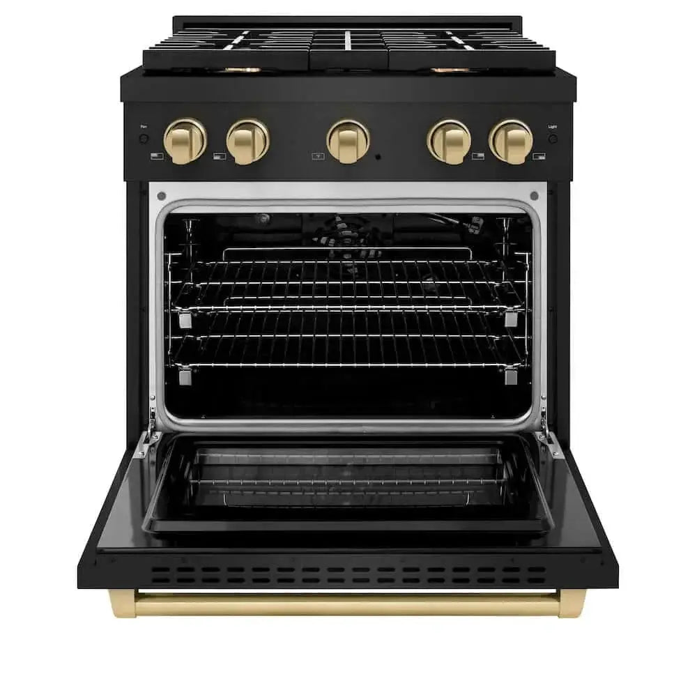 ZLINE 30"Gas Range, Convection Gas Oven, Black Champagne Bronze, SGRBZ-30-CB by Farmhouse Kitchen and Bath