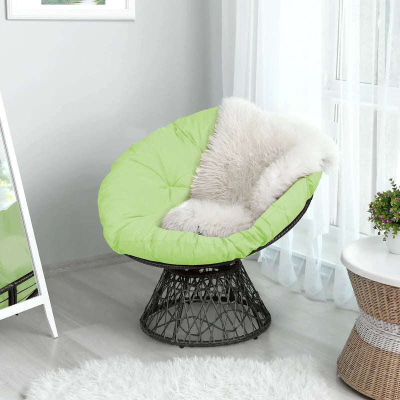Rattan Papasan Chair Ergonomic 360-degree Swivel Soft Cushion Garden by DirectDeals