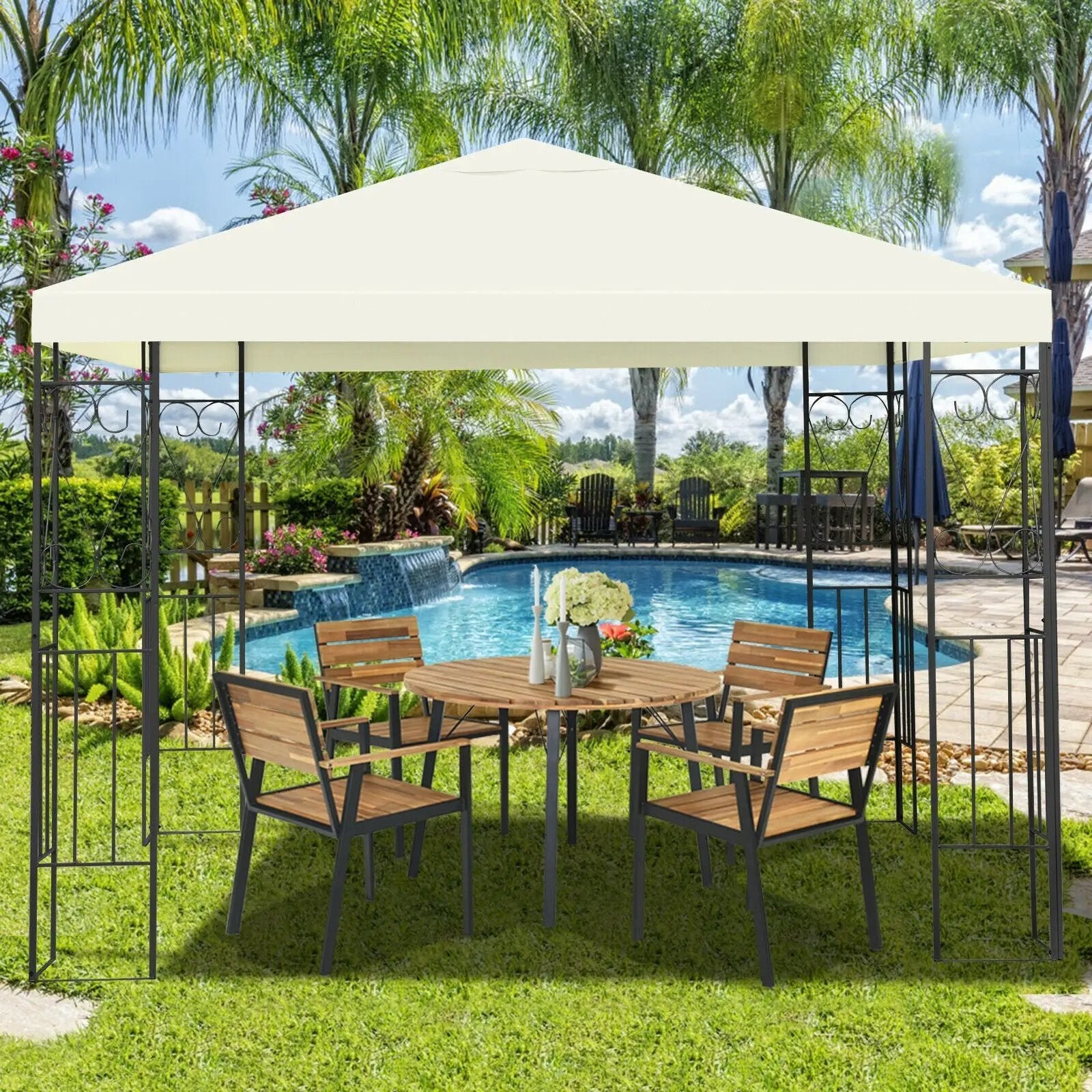 10 x 10 Feet Patio Gazebo Canopy Tent Garden Shelter by DirectDeals