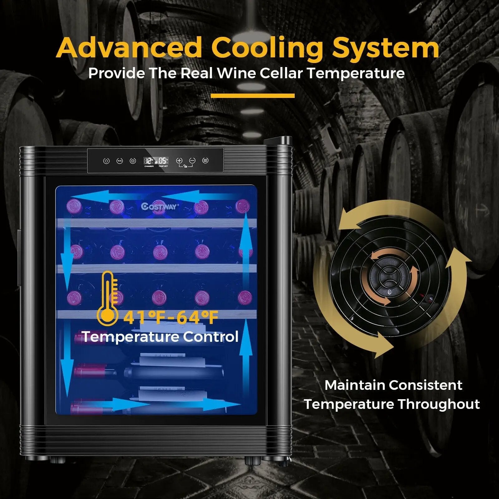 21 Bottle Compressor Wine Cooler Refrigerator with Digital Control by DirectDeals