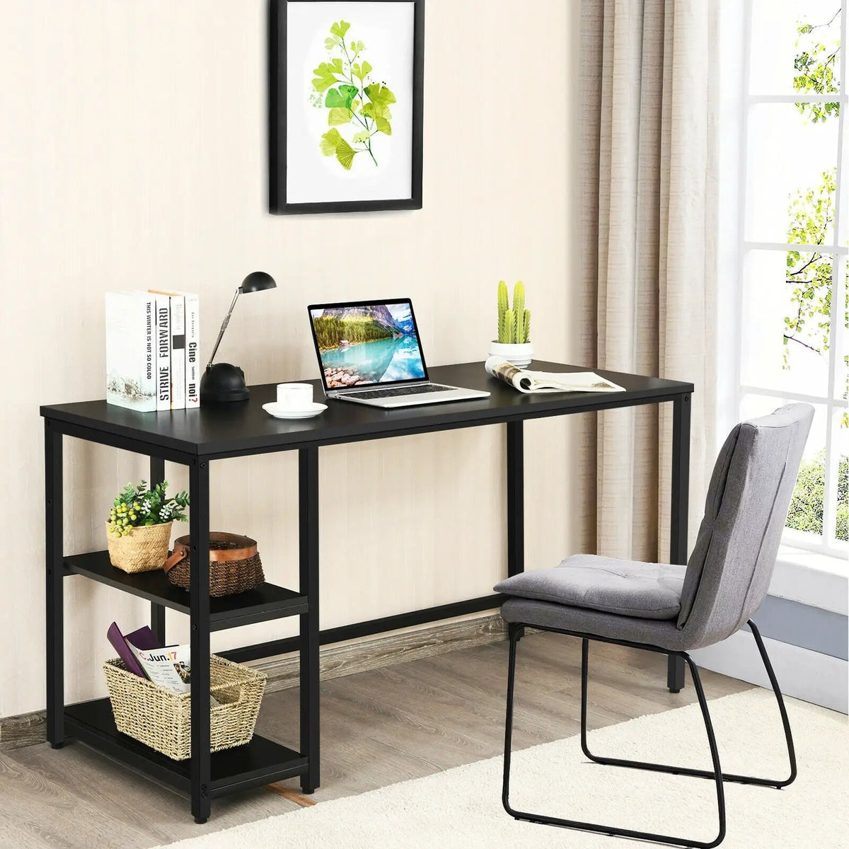47 Inch Computer Desk Office Study Table Workstation Home with Adjustable Shelf Black, photo 15 of 16