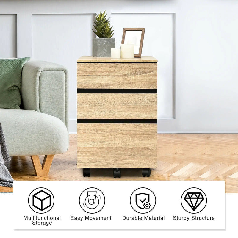 3-Drawer Mobile File Cabinet for Home Office by DirectDeals