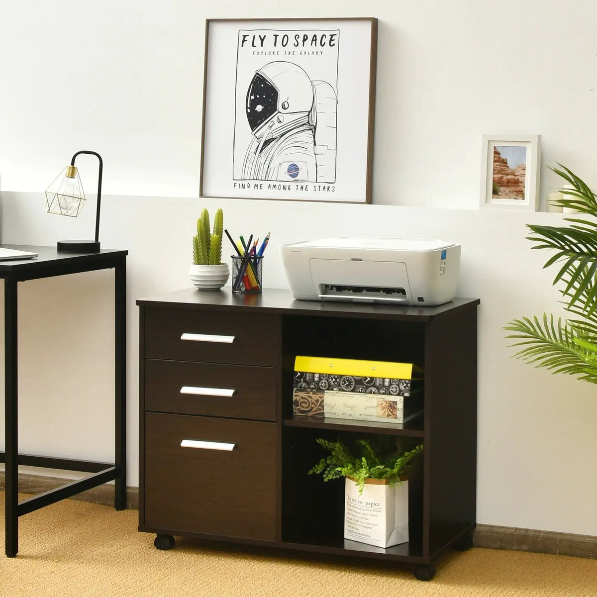 3-Drawer Mobile Lateral File Cabinet Printer Stand, photo 2 of 24
