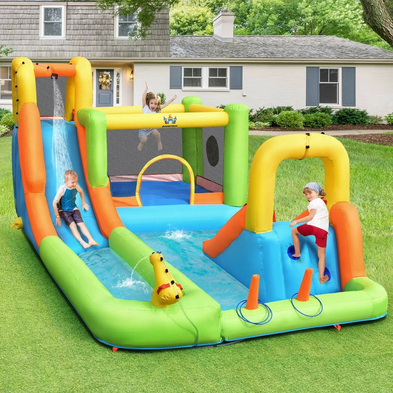 8 in 1 Inflatable Water Slide Park Bounce House Without Blower by DirectDeals