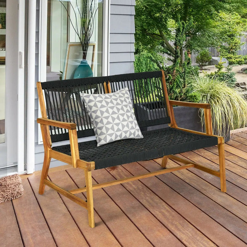 2-Person Acacia Wood Yard Bench for Balcony and Patio by DirectDeals