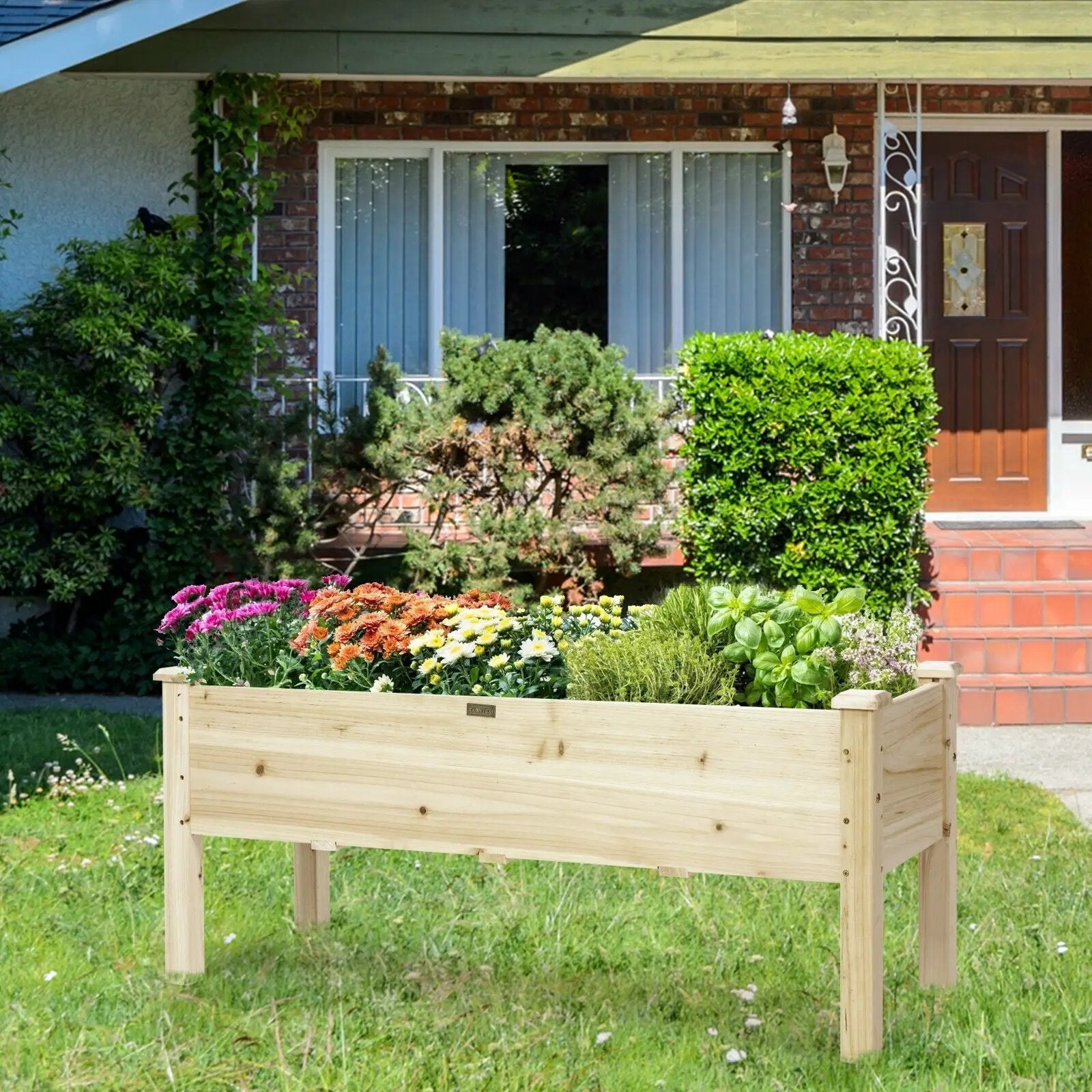 Raised Garden Bed Elevated Planter Box Wood for Vegetable Flower Herb by DirectDeals