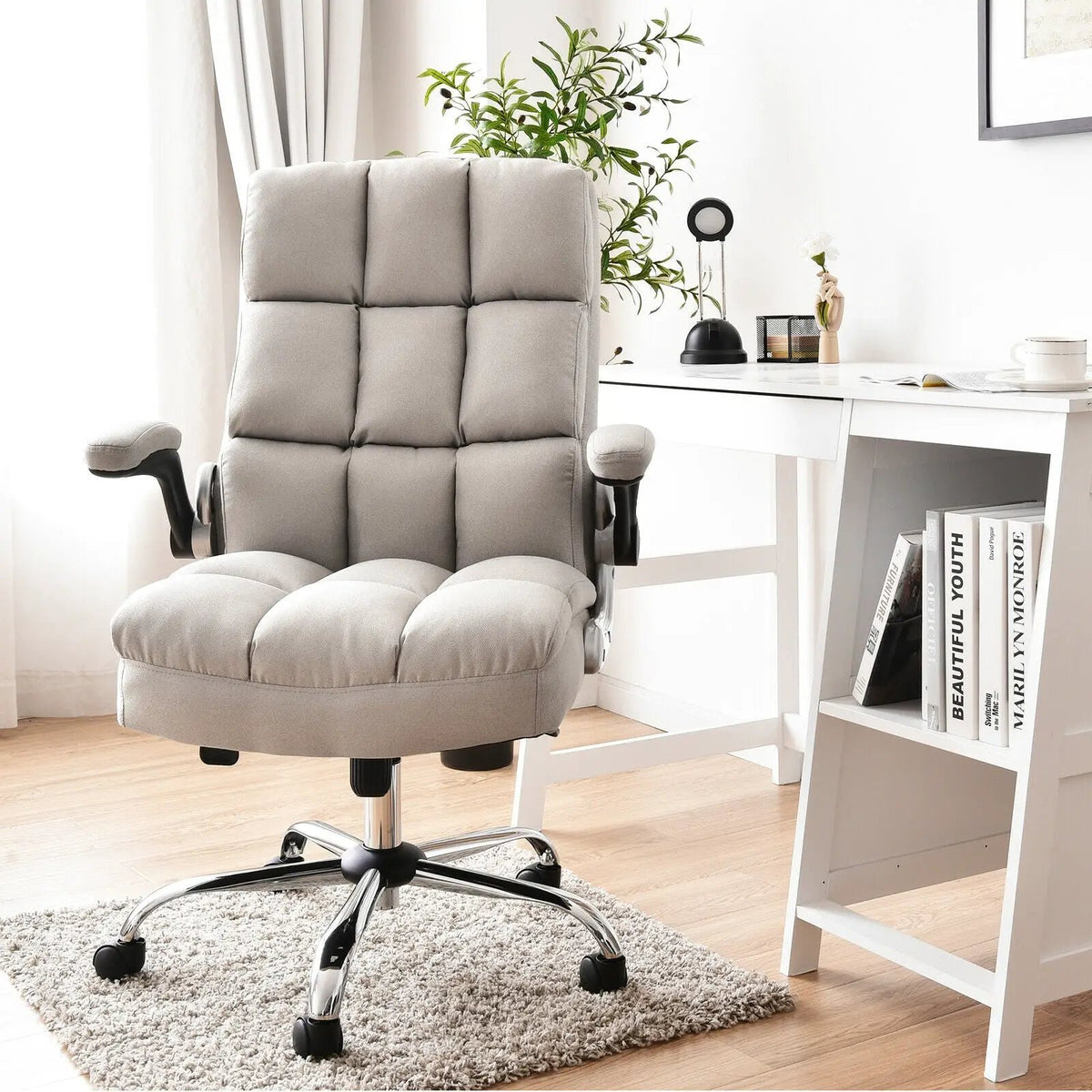 Adjustable Swivel Office Chair with High Back and Flip-up Arm for Home and Office, photo 7 of 10