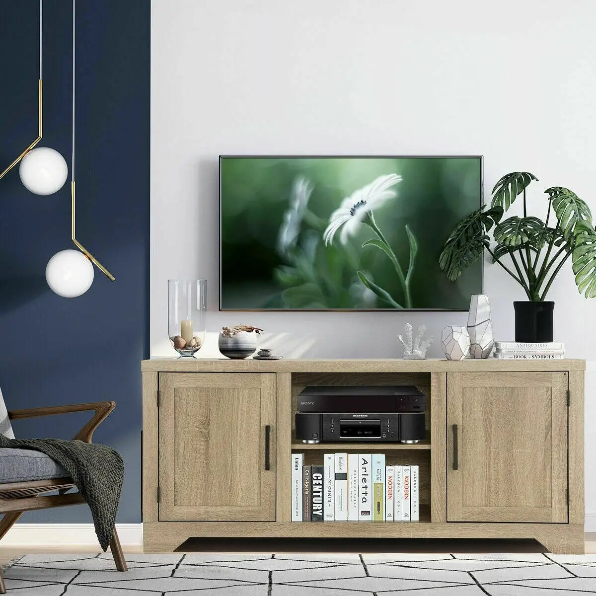 Rustic TV Stand Entertainment Center Storage Cabinet by DirectDeals