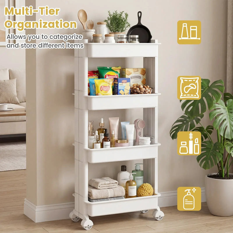 Rolling Utility Cart with Detachable Trays - 3/4 Tier by DirectDeals